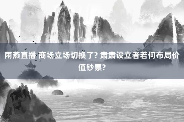 雨燕直播 商场立场切换了? 肃肃设立者若何布局价值钞票?