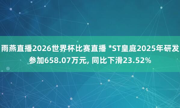 雨燕直播2026世界杯比赛直播 *ST皇庭2025年研发参加658.07万元, 同比下滑23.52%