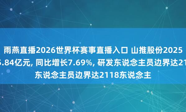 雨燕直播2026世界杯赛事直播入口 山推股份2025年研发参预5.84亿元, 同比增长7.69%, 研发东说念主员边界达2118东说念主