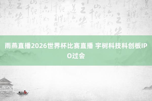 雨燕直播2026世界杯比赛直播 宇树科技科创板IPO过会