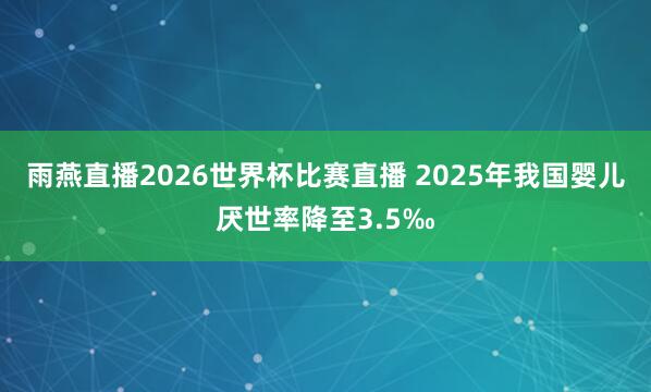 雨燕直播2026世界杯比赛直播 2025年我国婴儿厌世率降至3.5‰