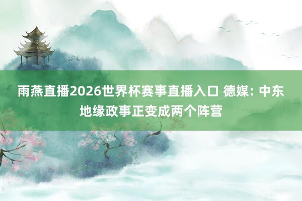 雨燕直播2026世界杯赛事直播入口 德媒: 中东地缘政事正变成两个阵营