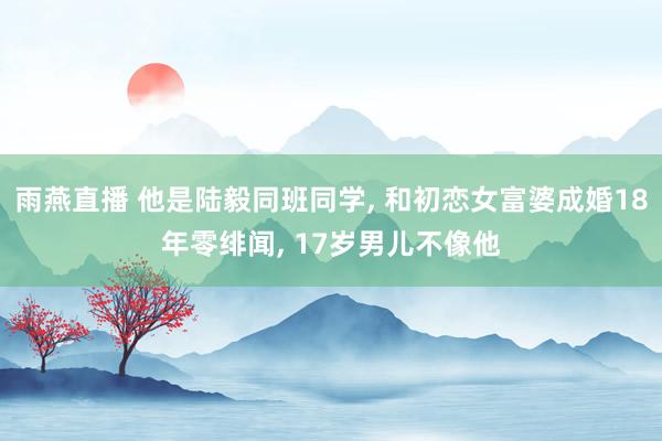 雨燕直播 他是陆毅同班同学, 和初恋女富婆成婚18年零绯闻, 17岁男儿不像他