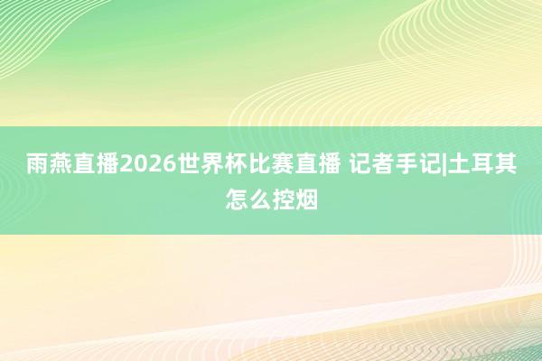 雨燕直播2026世界杯比赛直播 记者手记|土耳其怎么控烟
