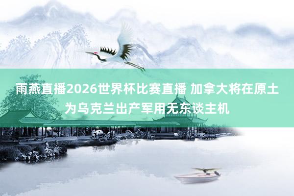 雨燕直播2026世界杯比赛直播 加拿大将在原土为乌克兰出产军用无东谈主机