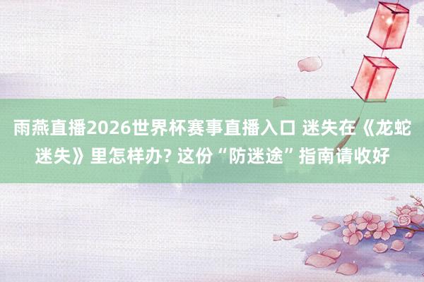 雨燕直播2026世界杯赛事直播入口 迷失在《龙蛇迷失》里怎样办? 这份“防迷途”指南请收好