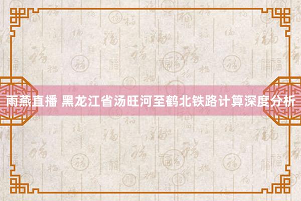 雨燕直播 黑龙江省汤旺河至鹤北铁路计算深度分析