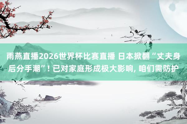 雨燕直播2026世界杯比赛直播 日本掀翻“丈夫身后分手潮”! 已对家庭形成极大影响, 咱们需防护