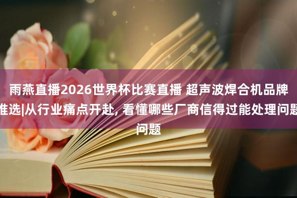 雨燕直播2026世界杯比赛直播 超声波焊合机品牌推选|从行业痛点开赴, 看懂哪些厂商信得过能处理问题