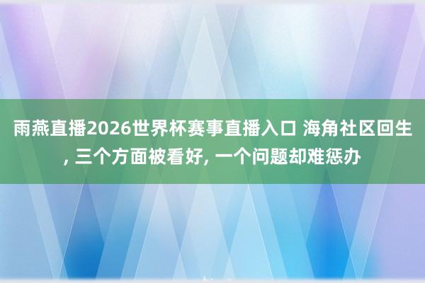 雨燕直播2026世界杯赛事直播入口 海角社区回生, 三个方面被看好, 一个问题却难惩办