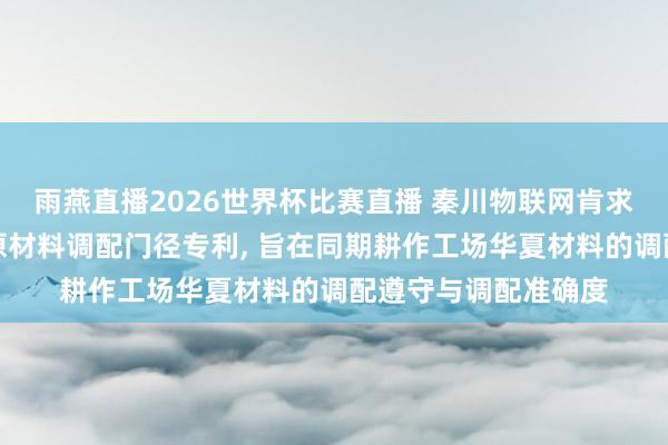 雨燕直播2026世界杯比赛直播 秦川物联网肯求基于工业物联网的原材料调配门径