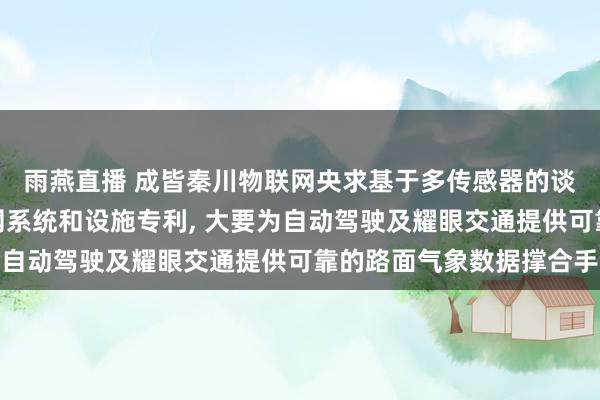 雨燕直播 成皆秦川物联网央求基于多传感器的谈路摩擦动态反演物联网系统和设施专