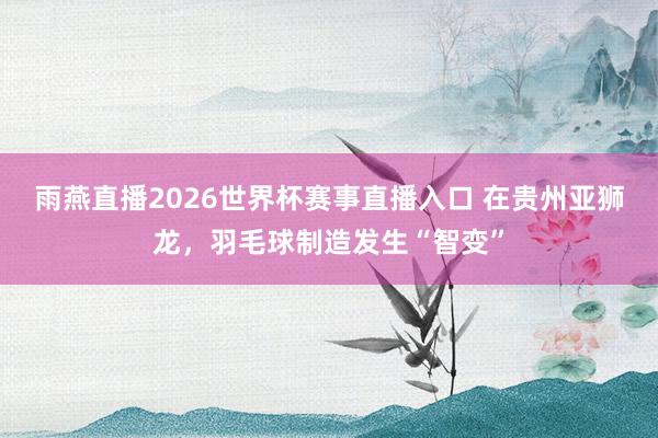 雨燕直播2026世界杯赛事直播入口 在贵州亚狮龙，羽毛球制造发生“智变”