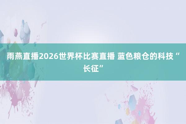 雨燕直播2026世界杯比赛直播 蓝色粮仓的科技“长征”