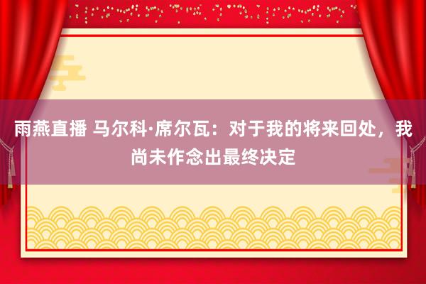 雨燕直播 马尔科·席尔瓦:对于我的将来回处,我尚未作念出最终决定