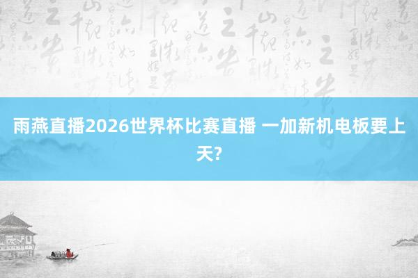 雨燕直播2026世界杯比赛直播 一加新机电板要上天?