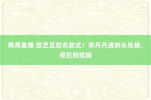 雨燕直播 综艺互怼名款式！宋丹丹遇刺头张翰，侵犯到抠脚