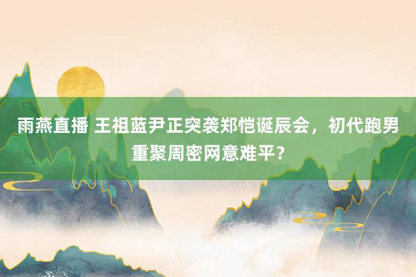 雨燕直播 王祖蓝尹正突袭郑恺诞辰会，初代跑男重聚周密网意难平？