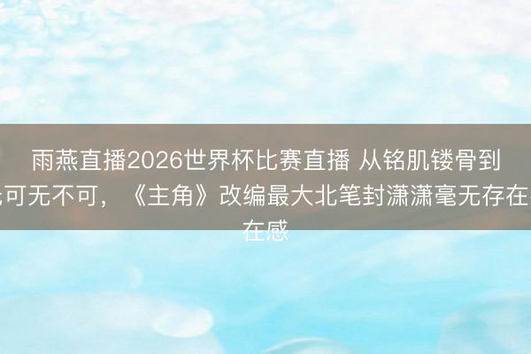 雨燕直播2026世界杯比赛直播 从铭肌镂骨到无可无不可，《主角》改编最大北笔封潇潇毫无存在感