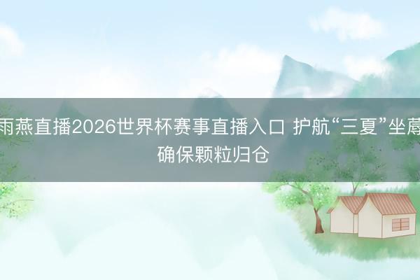 雨燕直播2026世界杯赛事直播入口 护航“三夏”坐蓐 确保颗粒归仓