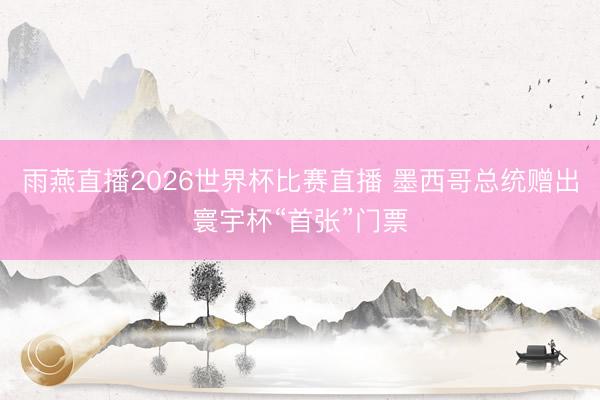 雨燕直播2026世界杯比赛直播 墨西哥总统赠出寰宇杯“首张”门票