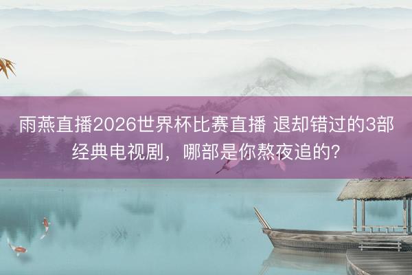 雨燕直播2026世界杯比赛直播 退却错过的3部经典电视剧，哪部是你熬夜追的？