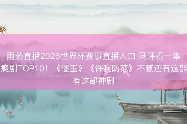 雨燕直播2026世界杯赛事直播入口 网评看一集就上瘾剧TOP10!《逐玉》《许我防范》不腻还有这部神剧