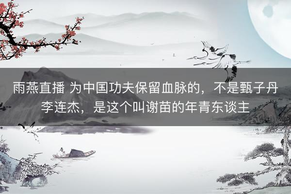 雨燕直播 为中国功夫保留血脉的,不是甄子丹李连杰,是这个叫谢苗的年青东谈主